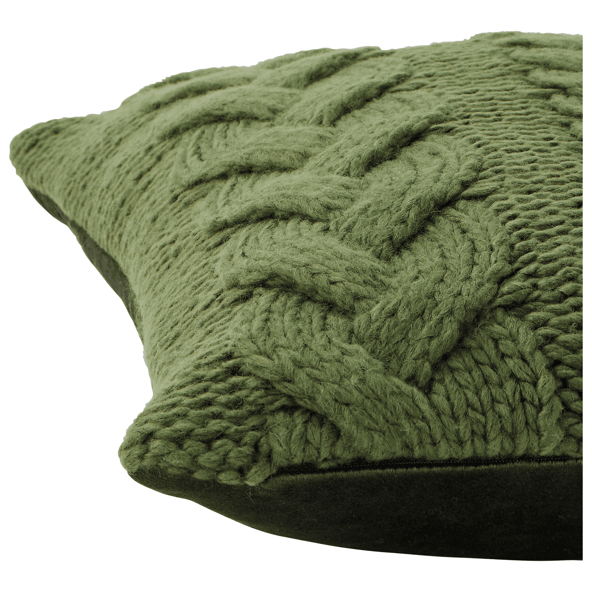Coussin torsadé tricoté vert - ECLOZ - Image 3
