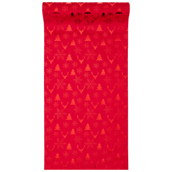 Ecloz - Chemin de table rouge motif cerf L.300 cm - ECLOZ - Image 2