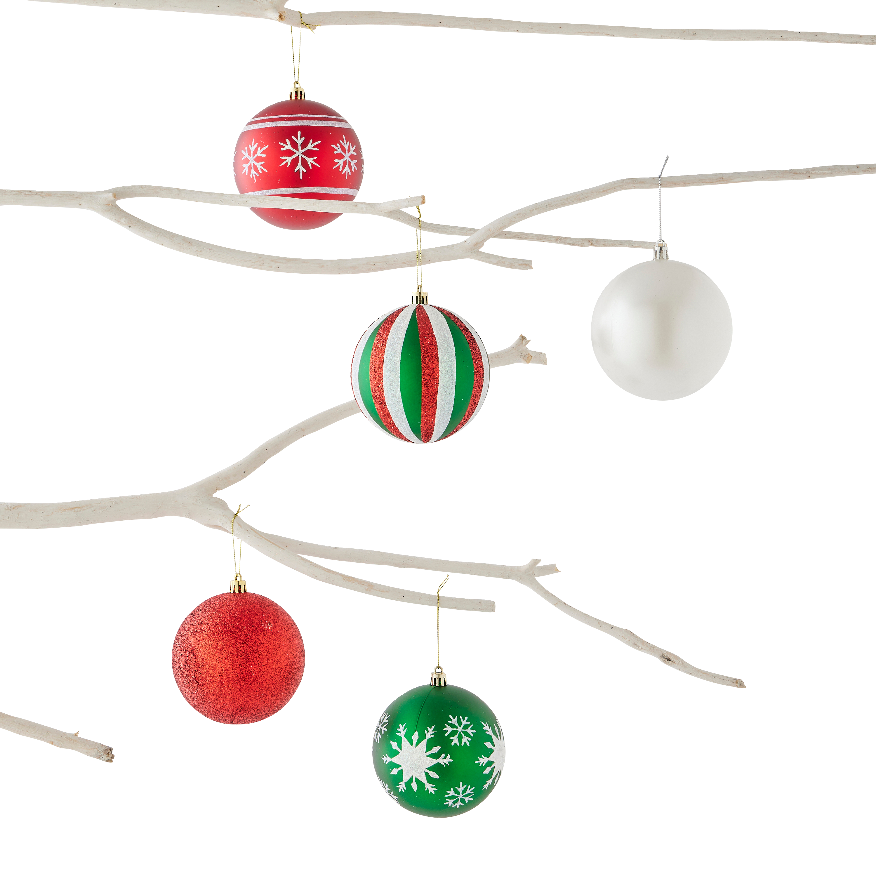 Ecloz - Tube de 8 boules de Noël rouges et vertes en plastique Ø 10 cm - ECLOZ - Image 3