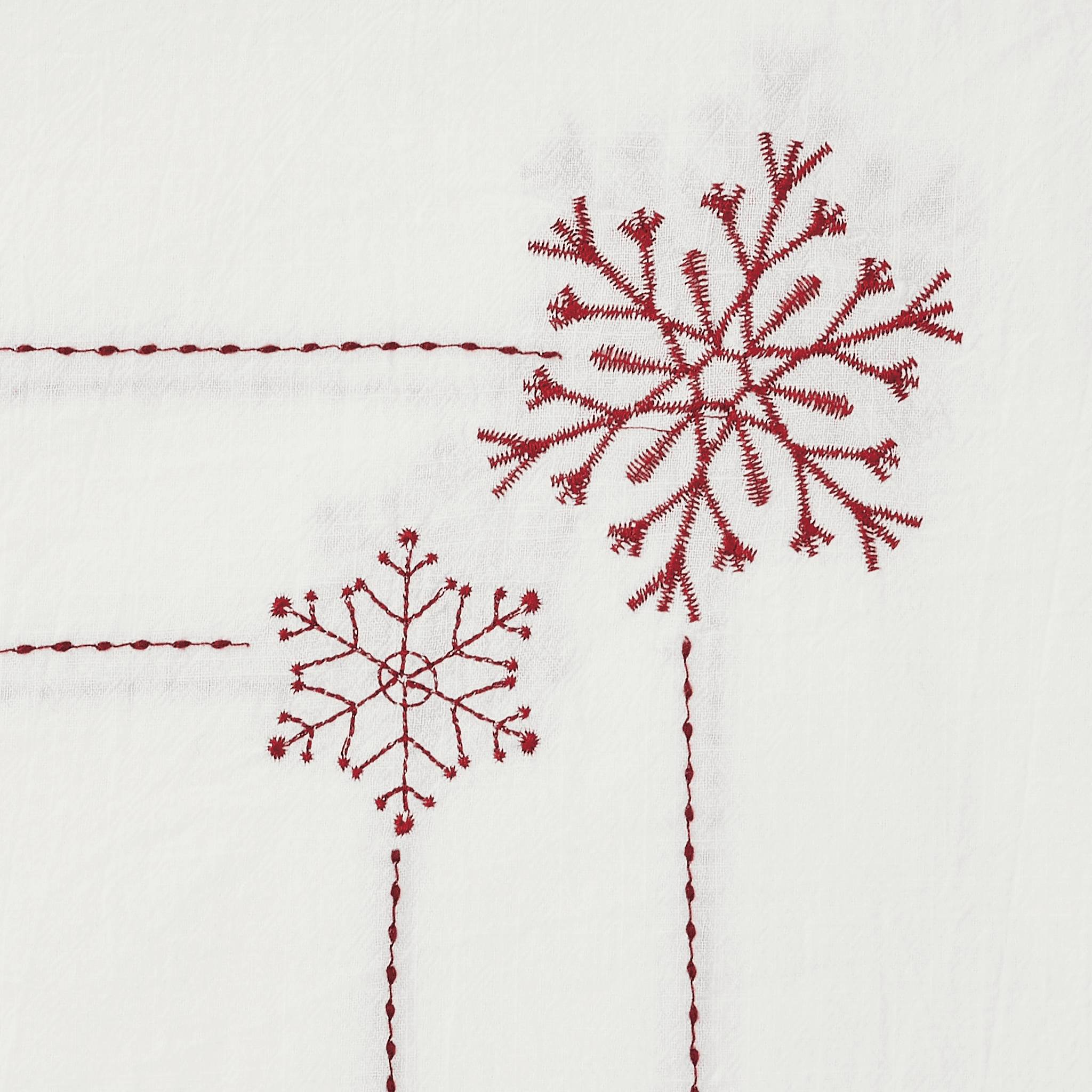 Nappe blanche brodée rouge L.250 x l.130 cm - ECLOZ - Image 3
