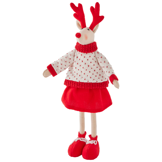 Ecloz - Décoration cerf blanc avec pull de Noël à poser H. 44 cm - ECLOZ - Image 2