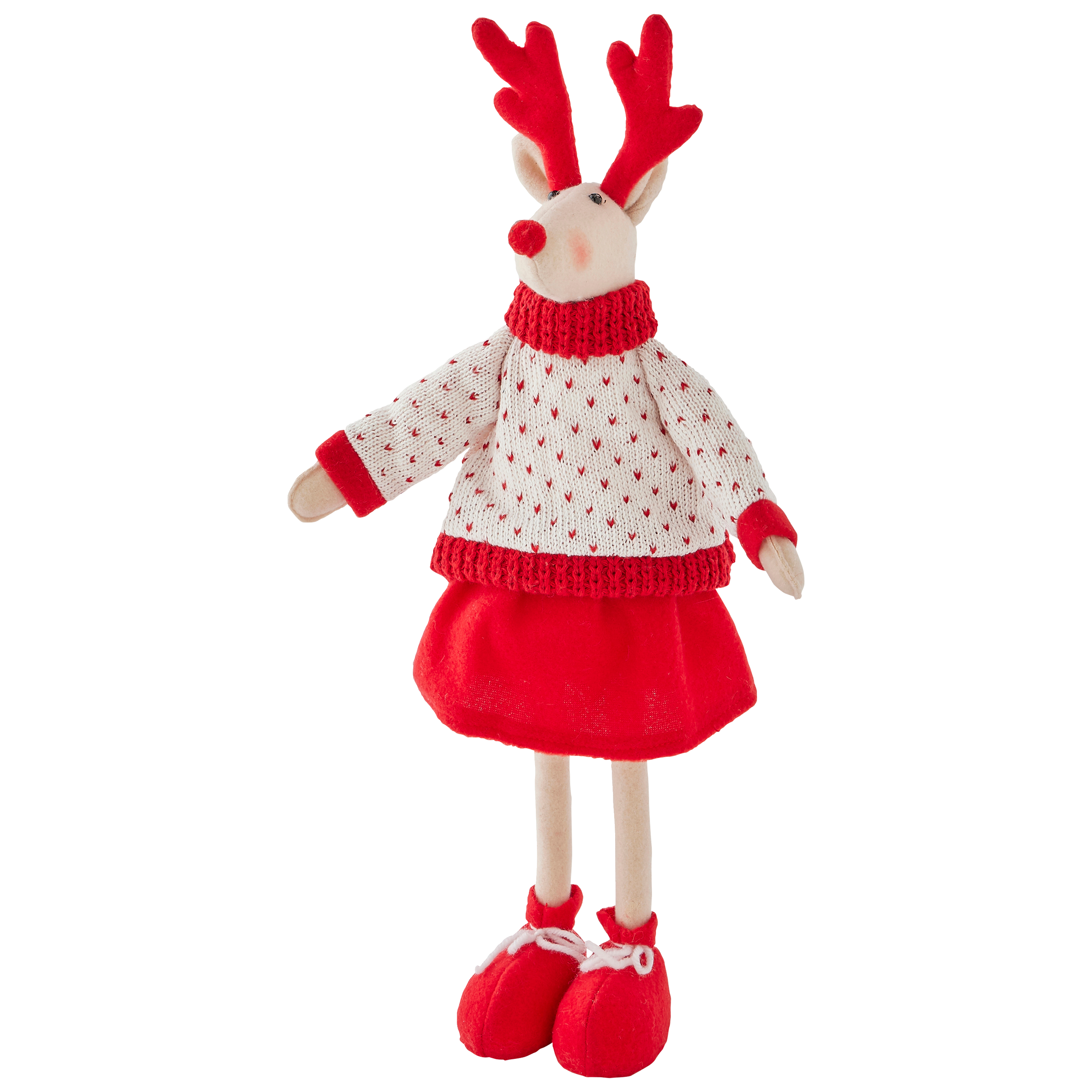 Ecloz - Décoration cerf blanc avec pull de Noël à poser H. 44 cm - ECLOZ - Image 2