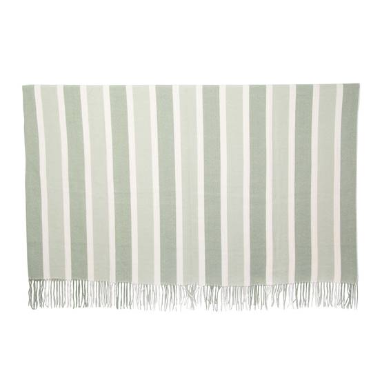 Ecloz - Plaid à bandes vertes et blanches L.160 x l.130 cm - ECLOZ
