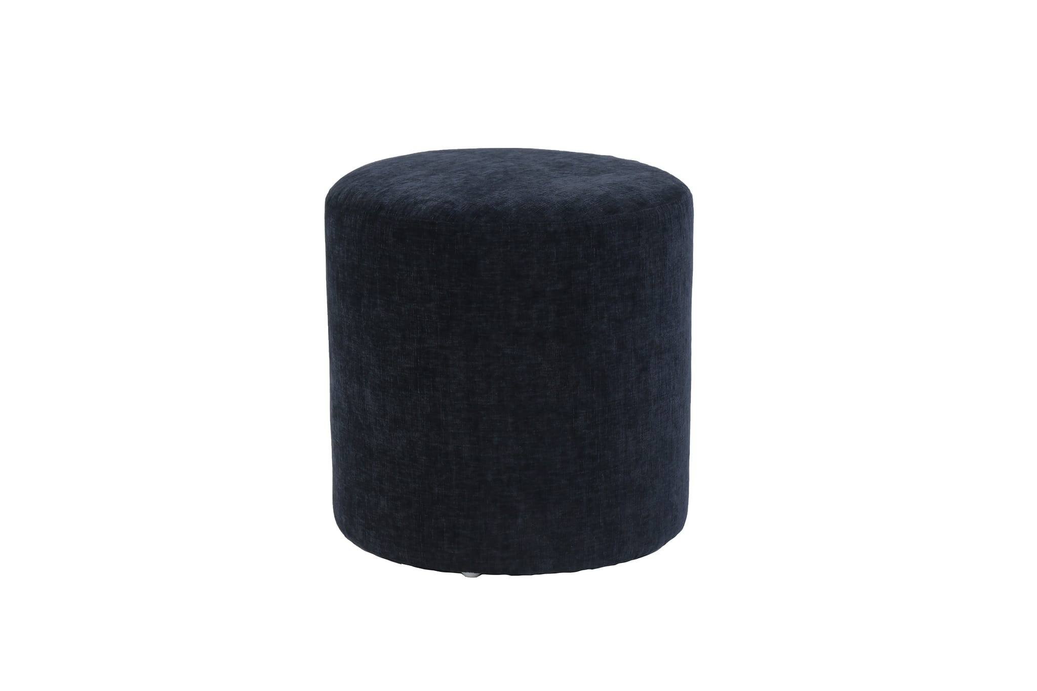 Pouf bleu chenille Ø 41 cm - ECLOZ - Image 1