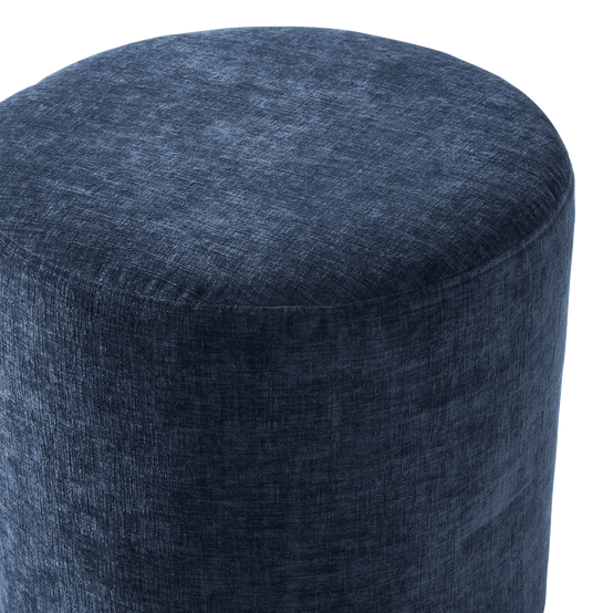 Pouf bleu chenille Ø 41 cm - ECLOZ - Image 3