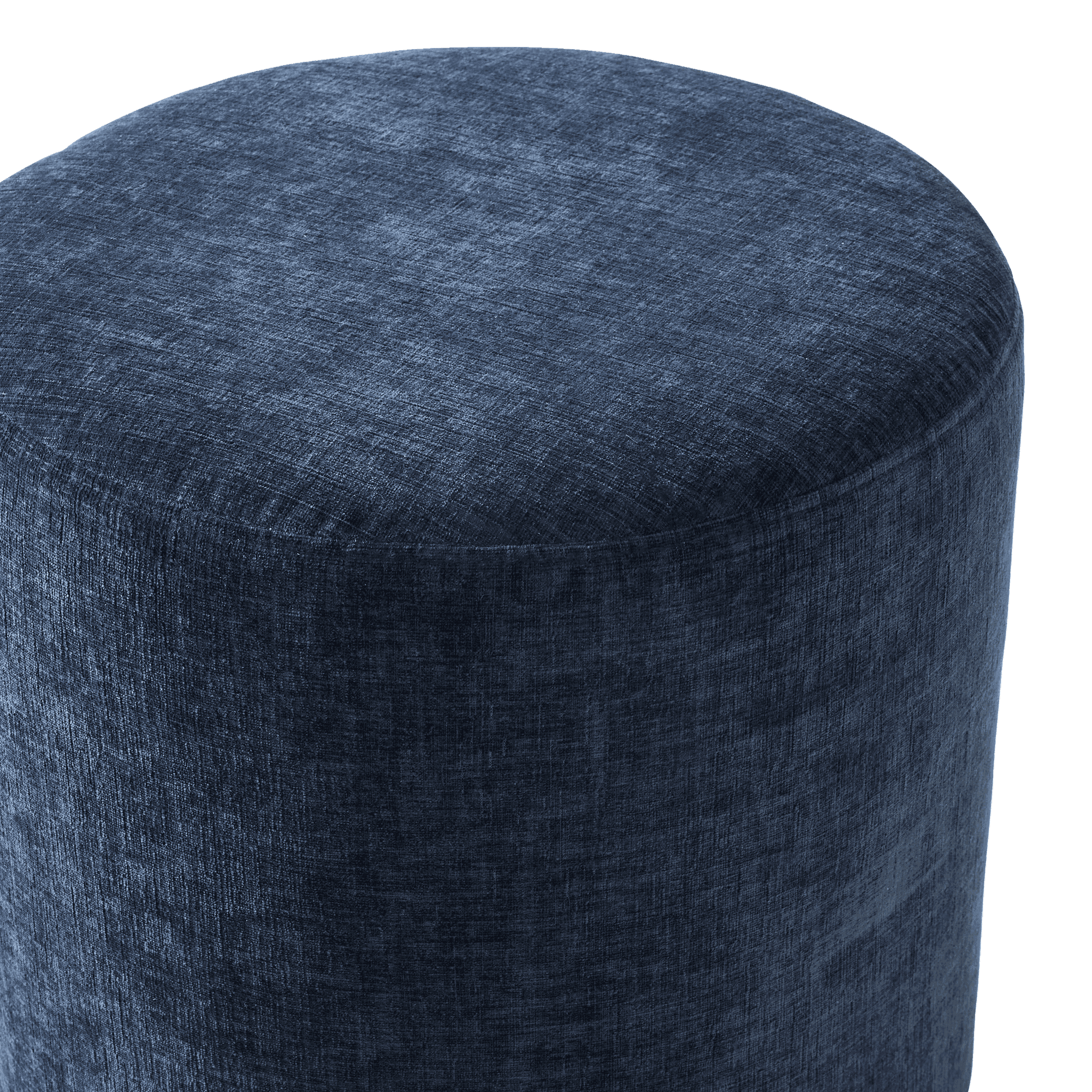 Pouf bleu chenille Ø 41 cm - ECLOZ - Image 3