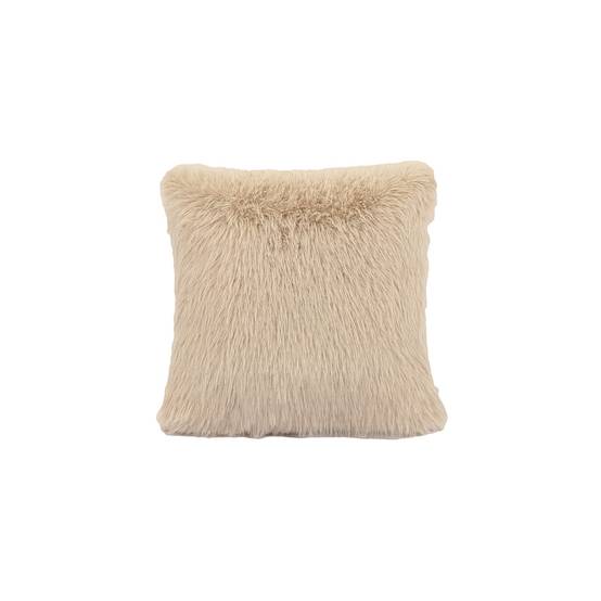 Coussin imitation fourrure velours beige - ECLOZ - Image 1