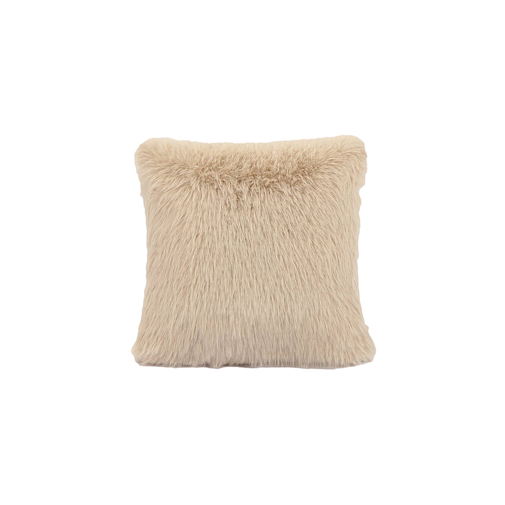 Ecloz - Coussin imitation fourrure velours beige - ECLOZ