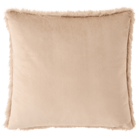 Coussin imitation fourrure velours beige - ECLOZ - Image 4