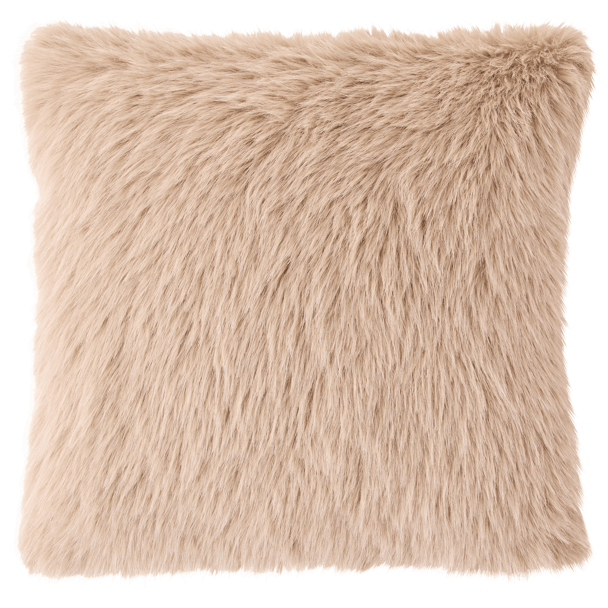Coussin imitation fourrure velours beige - ECLOZ - Image 2