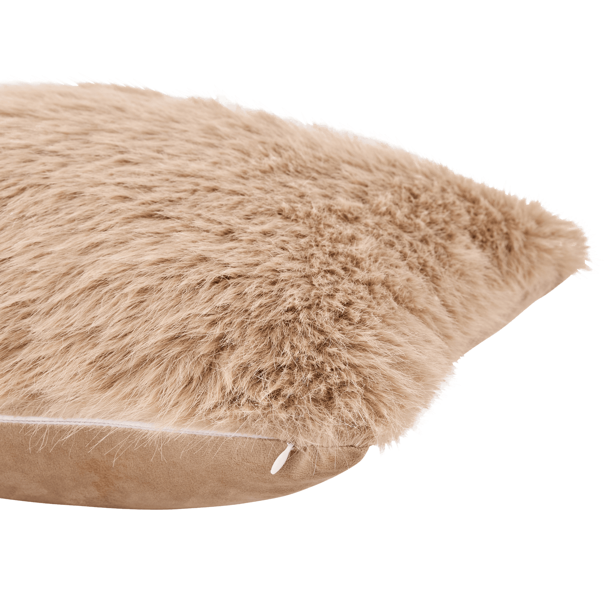 Coussin imitation fourrure velours beige - ECLOZ - Image 3