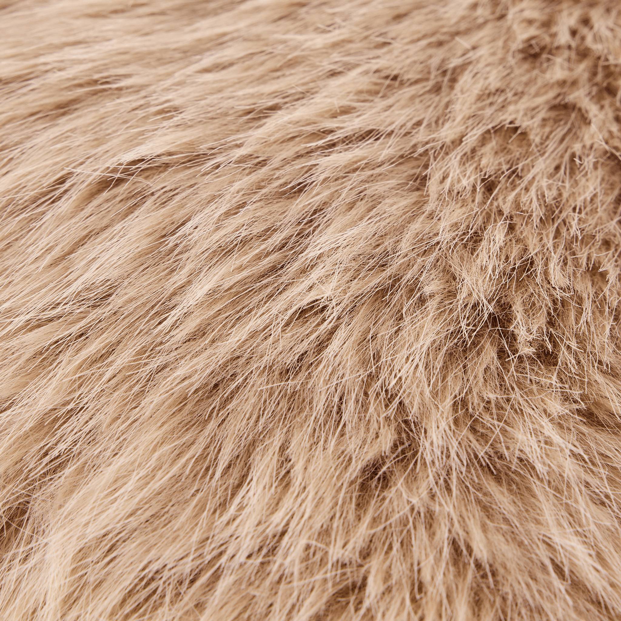 Coussin imitation fourrure velours beige - ECLOZ - Image 5