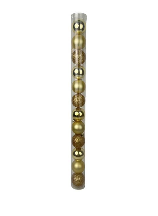 Ecloz - Boîte de 12 boules de Noël plastique doré Ø 6 cm - ECLOZ