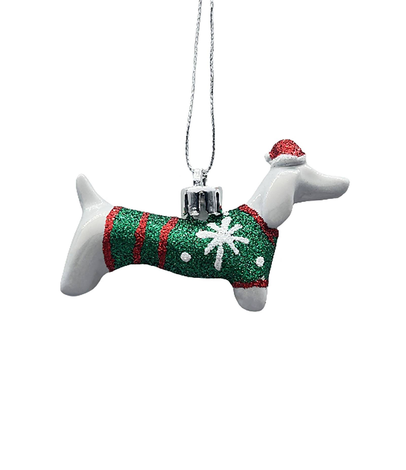 Suspension décorative de Noël chien pull vert grand modèle - ECLOZ
