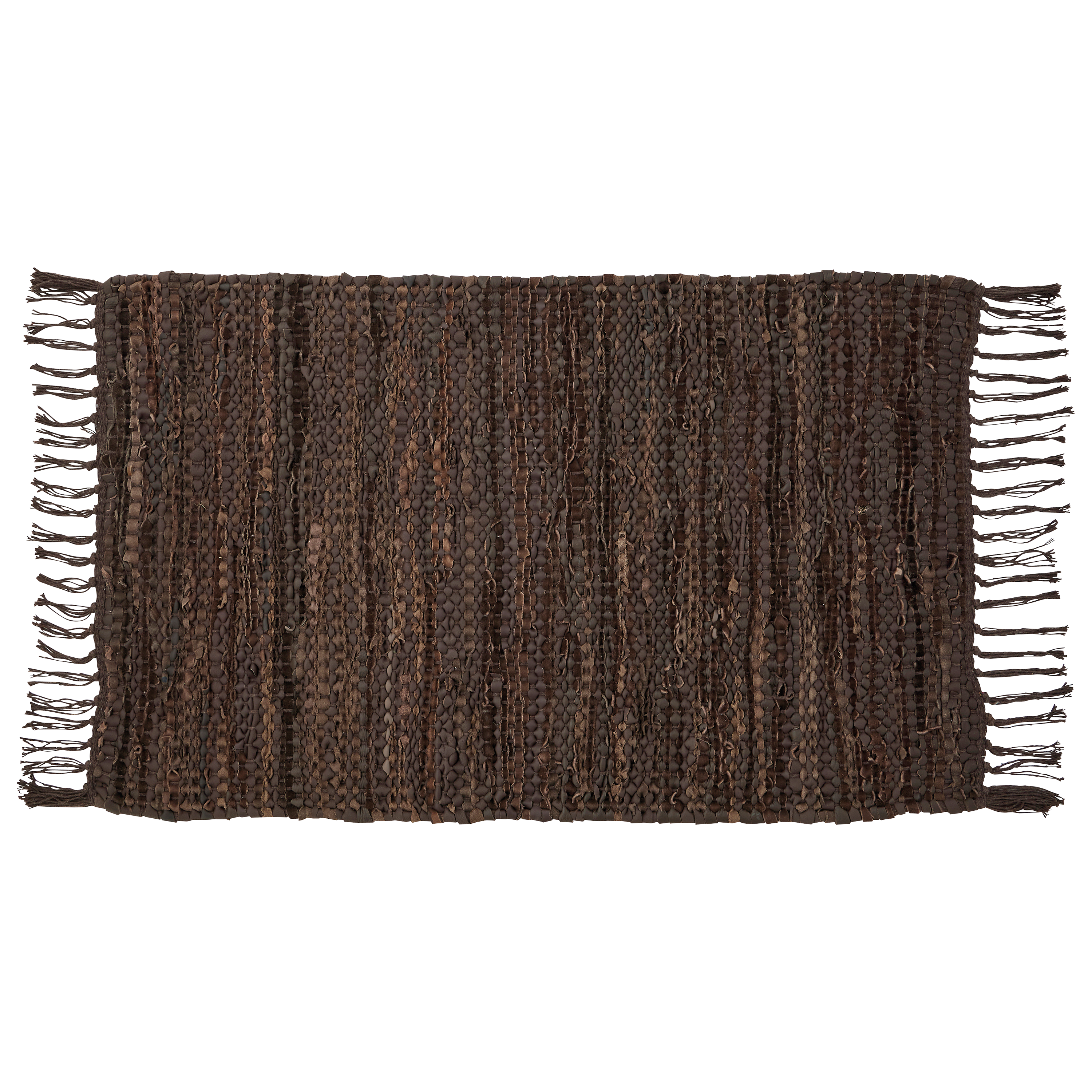 Ecloz - Tapis marron cuir en coton L.80 x l.50 cm - ECLOZ - Image 3