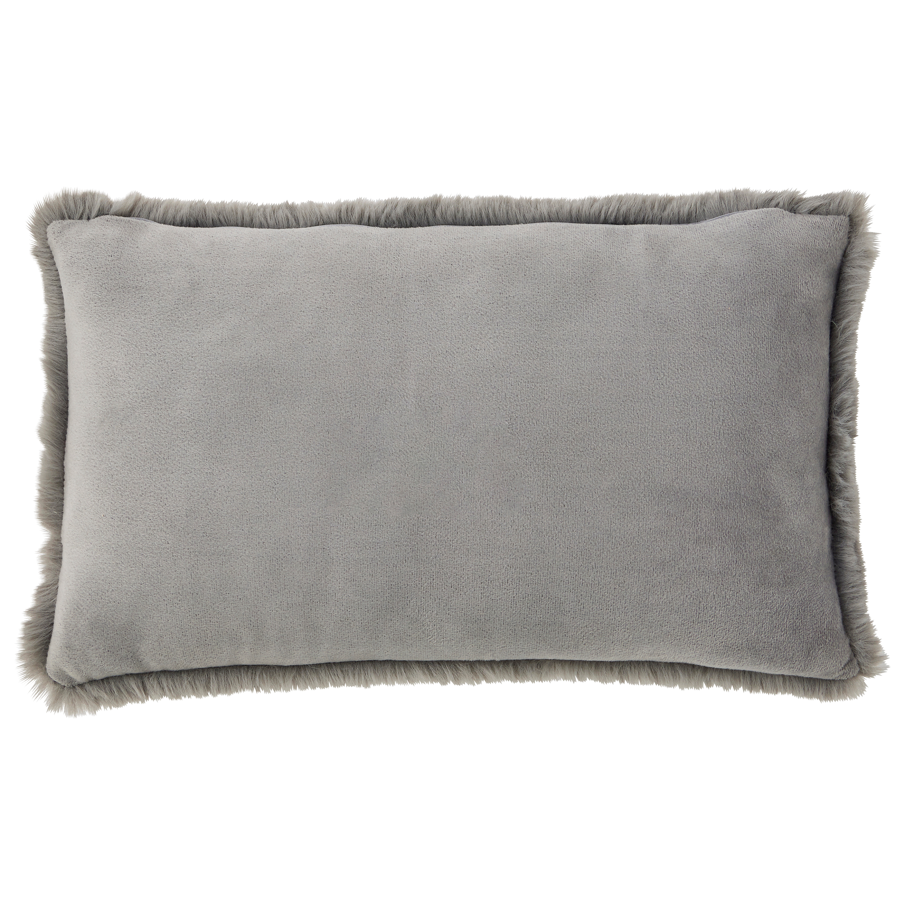Ecloz - Coussin fausse fourrure gris L.50 x l.30 cm - ECLOZ - Image 2