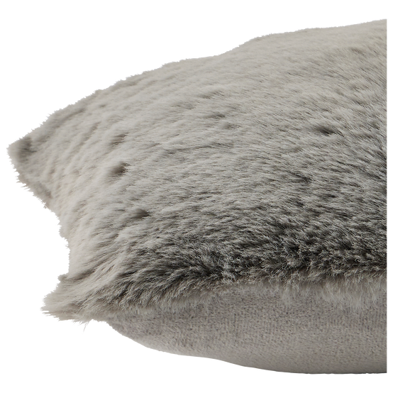 Ecloz - Coussin fausse fourrure gris L.50 x l.30 cm - ECLOZ - Image 4