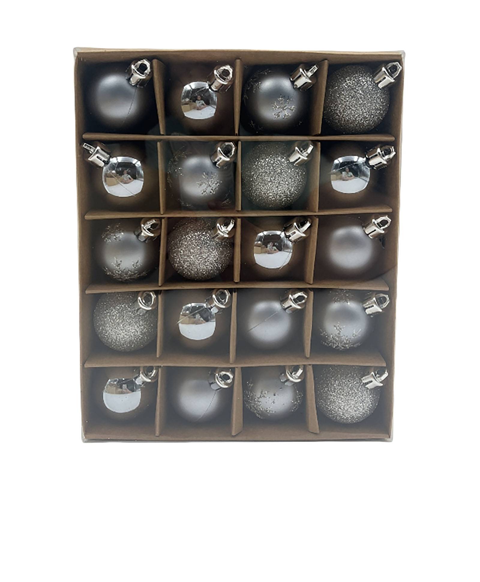Ecloz - Boîte de 20 boules de Noël argentées Ø 4 cm - ECLOZ - Image 1