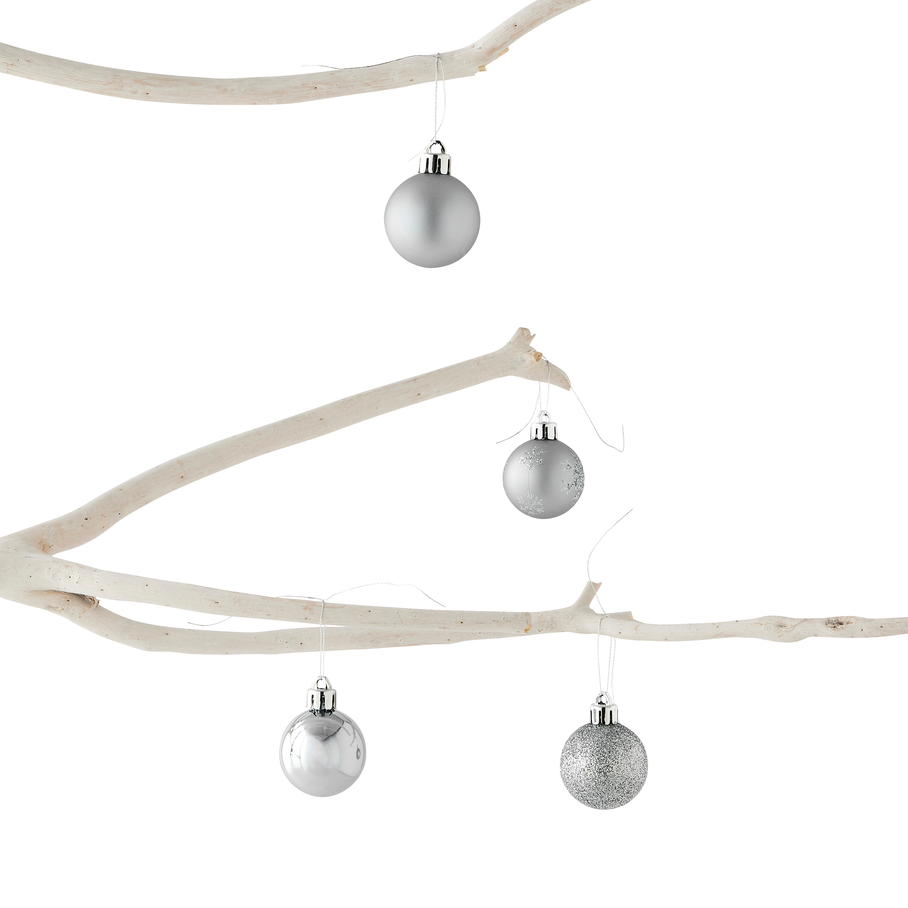 Ecloz - Boîte de 20 boules de Noël argentées Ø 4 cm - ECLOZ - Image 3