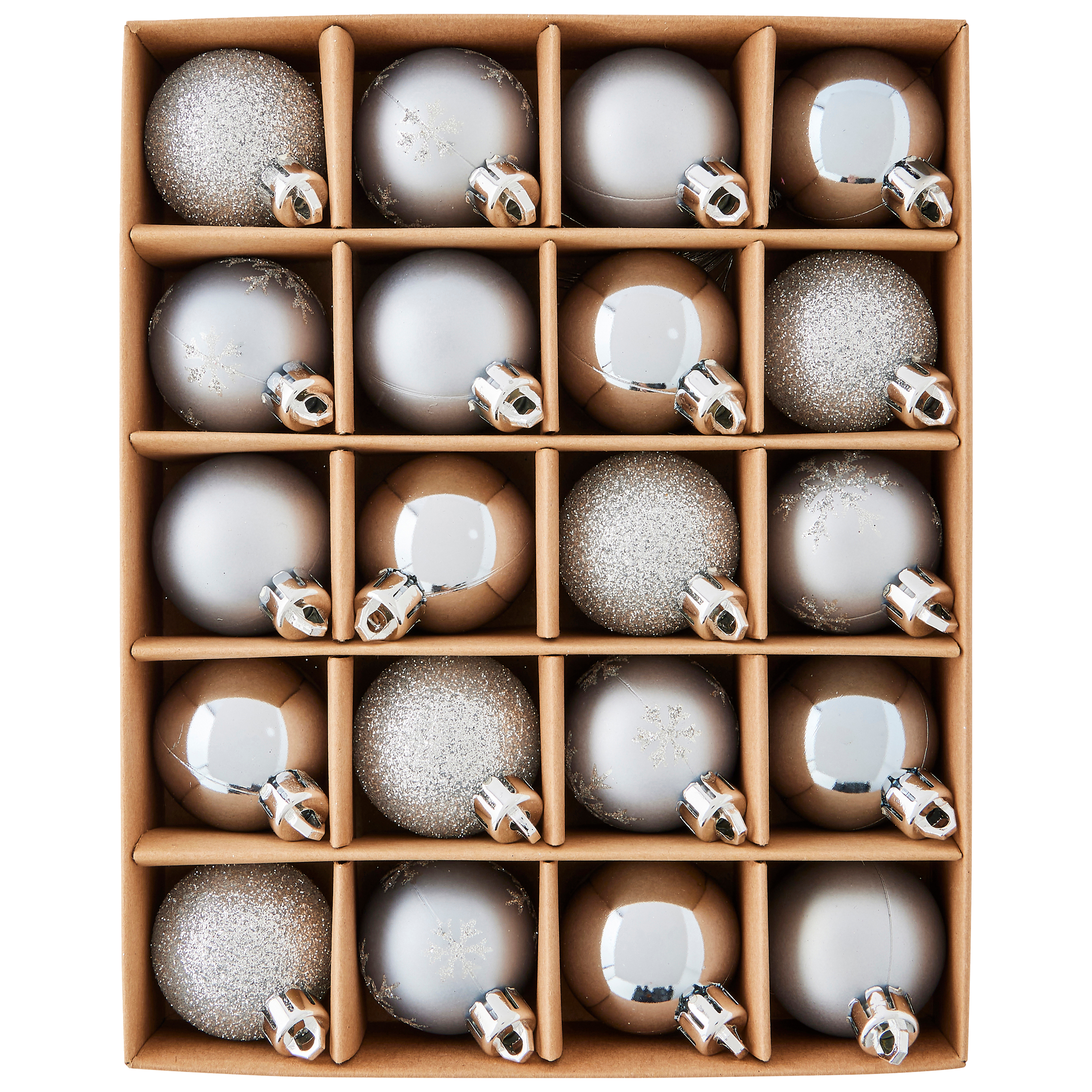Ecloz - Boîte de 20 boules de Noël argentées Ø 4 cm - ECLOZ - Image 2