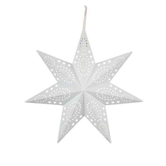 Ecloz - Suspension décorative de Noël blanche étoile métal H.31 cm - ECLOZ