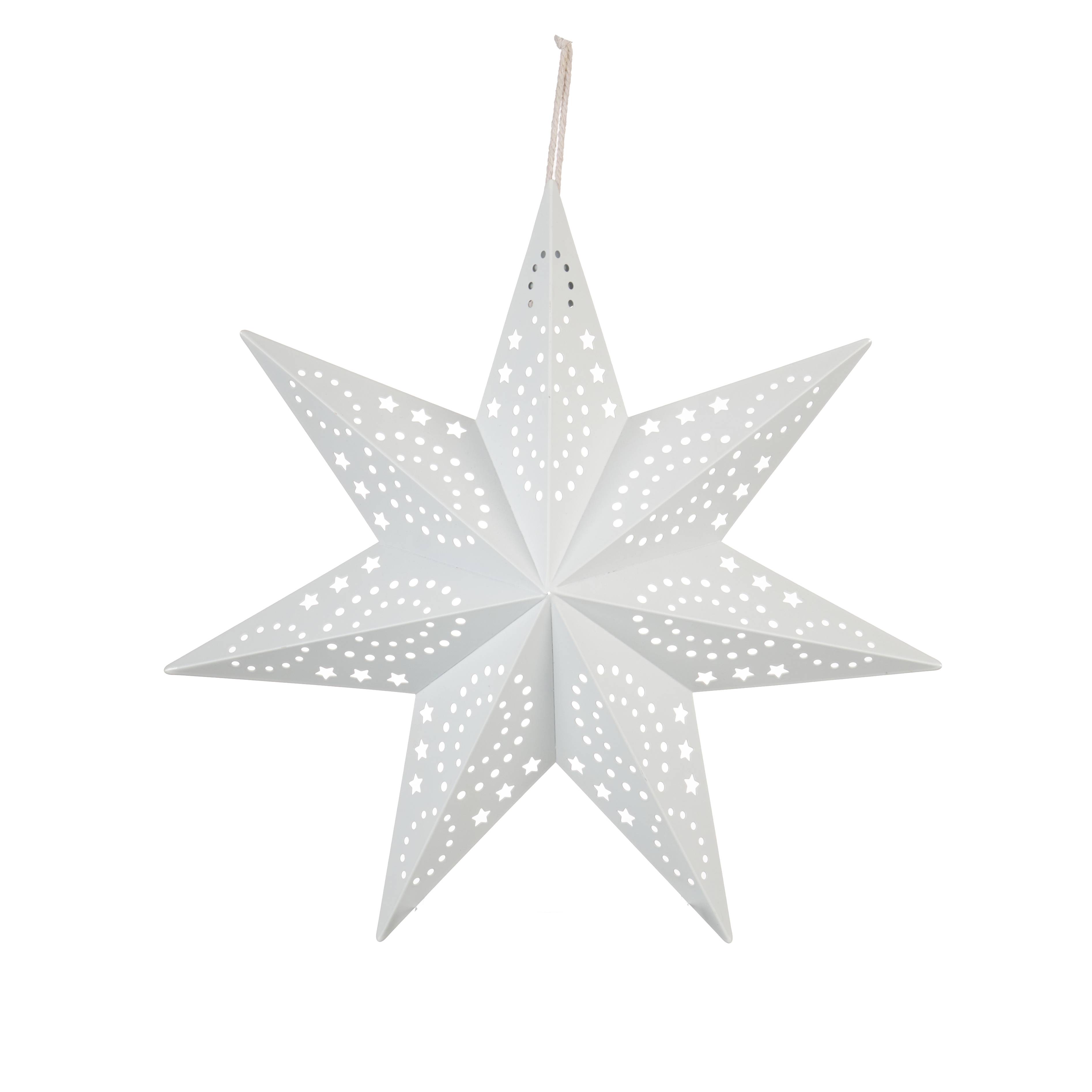 Ecloz - Suspension décorative de Noël blanche étoile métal H.31 cm - ECLOZ
