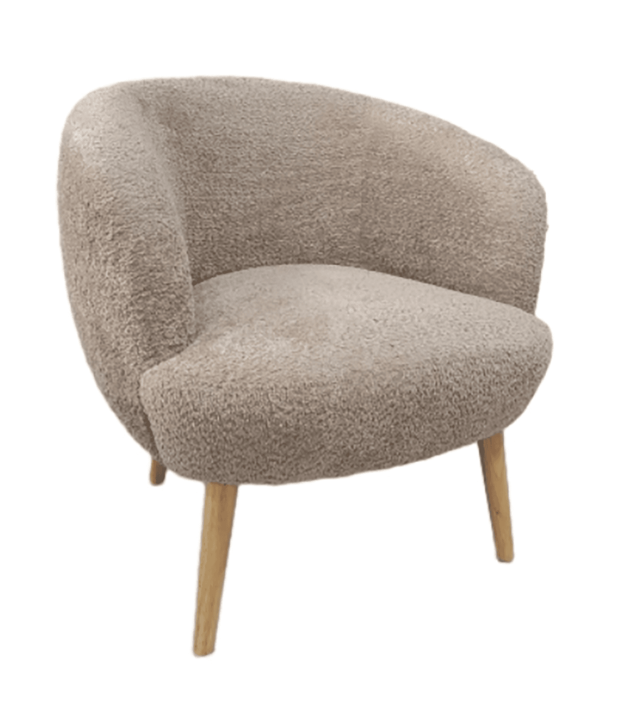 Fauteuil gris pieds bois - ECLOZ - Image 1
