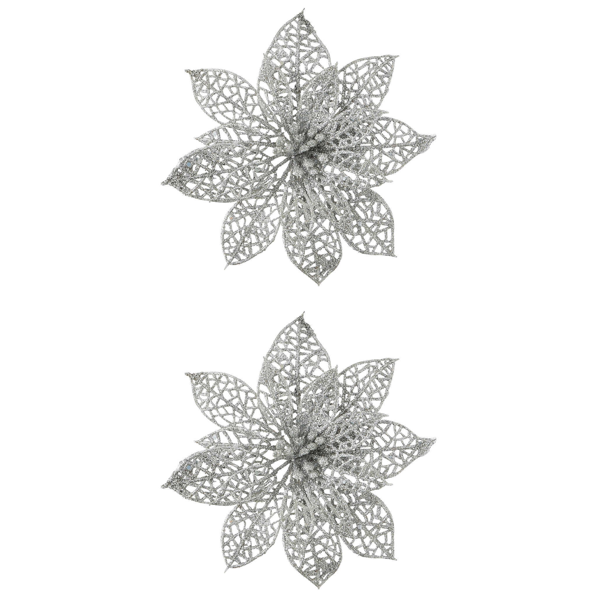 Clip poinsettia en argent lot de 2 - ECLOZ - Image 2
