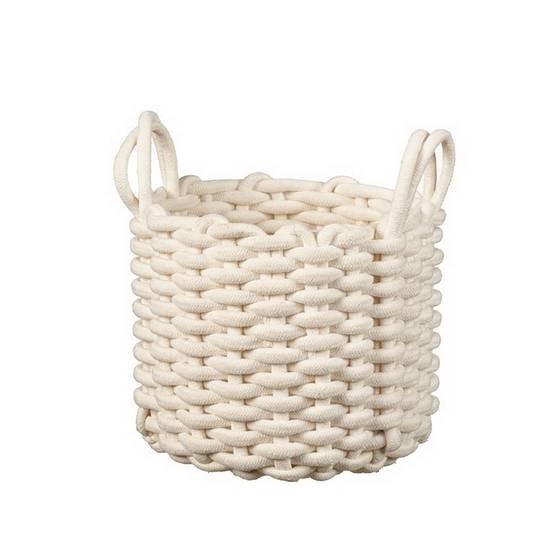 Ecloz - Panier en coton blanc avec anse Ø 24 cm - ECLOZ