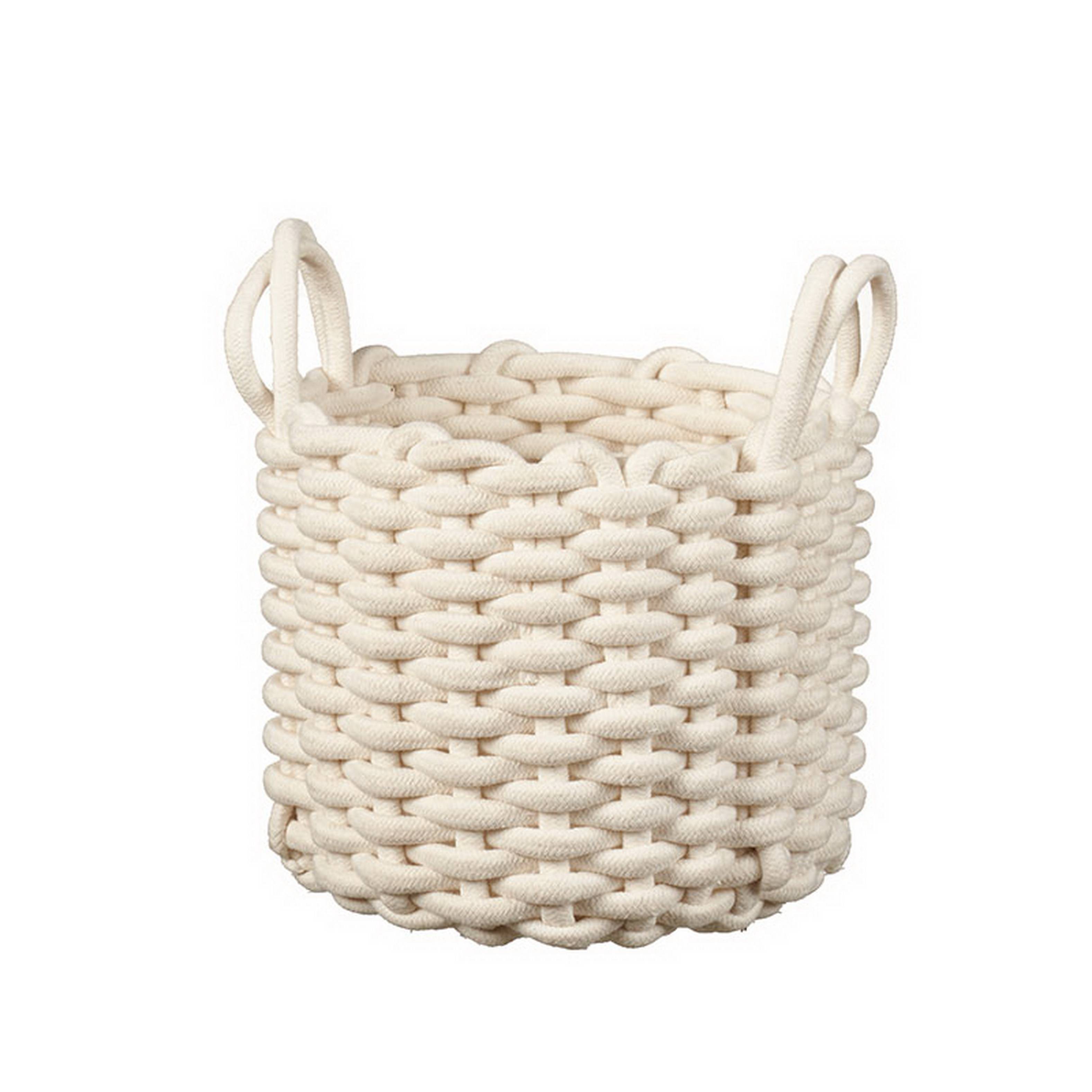 Ecloz - Panier en coton blanc avec anse Ø 24 cm - ECLOZ