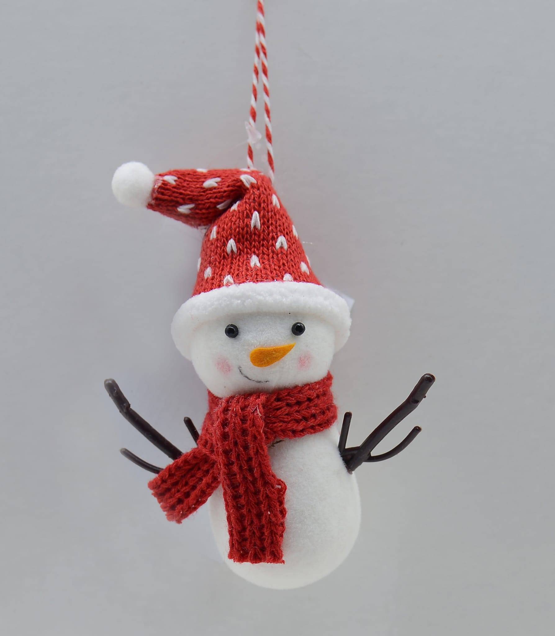 Suspension décorative de Noël - bonhomme de neige avec bonnet rouge - ECLOZ - Image 1