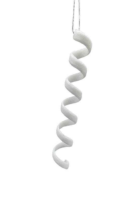 Suspension décorative de Noël - ressort paillette 18 cm blanc - ECLOZ