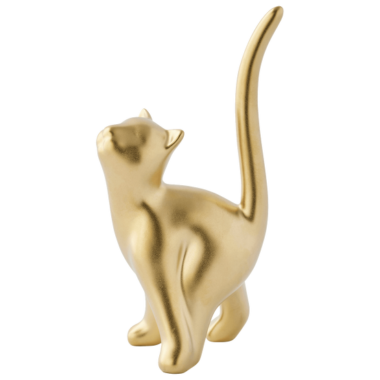 Chat doré en céramique H.15 cm - ECLOZ - Image 2