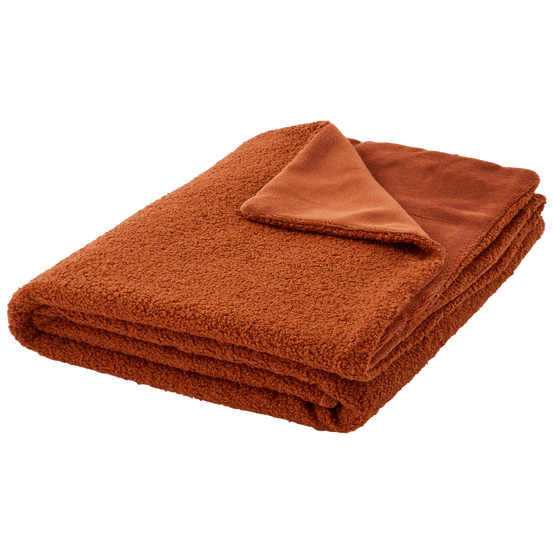 Plaid en peluche orange L.160 x l.130 cm - ECLOZ - Image 3