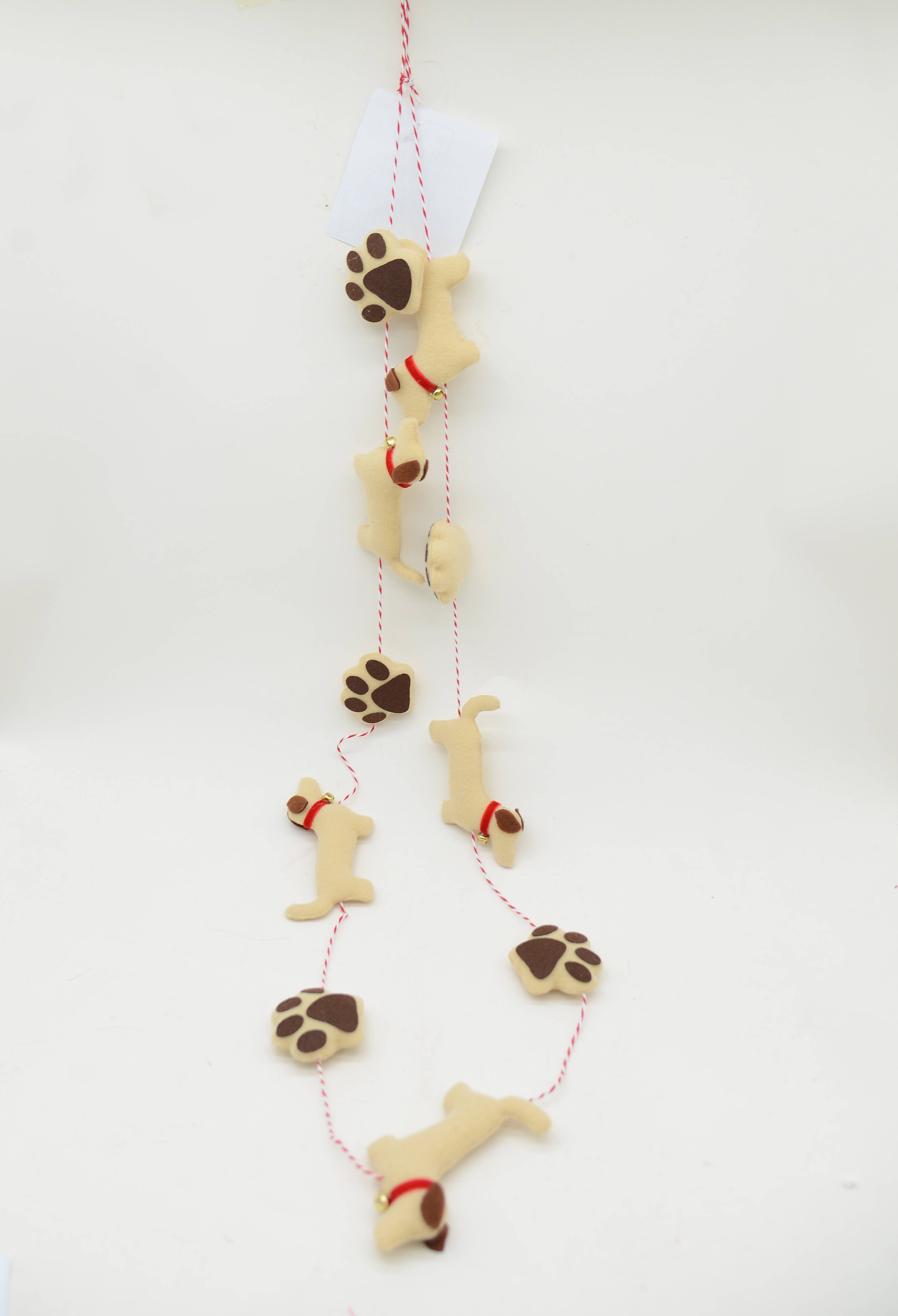 Ecloz - Guirlande de Noël beige décor pattes et chiens - ECLOZ - Image 1