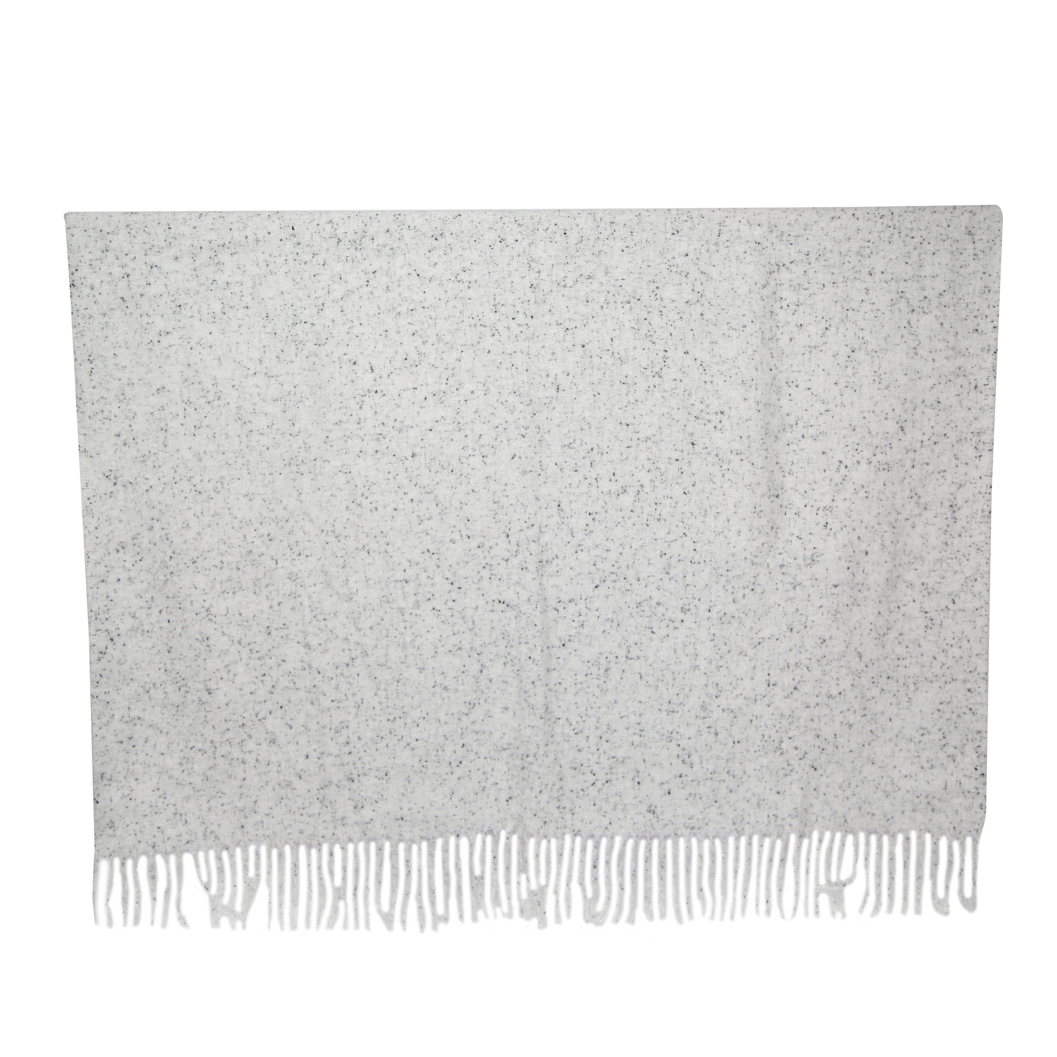 Ecloz - Plaid à franges blanc à pois noirs L.160 x l.130 cm - ECLOZ - Image 1