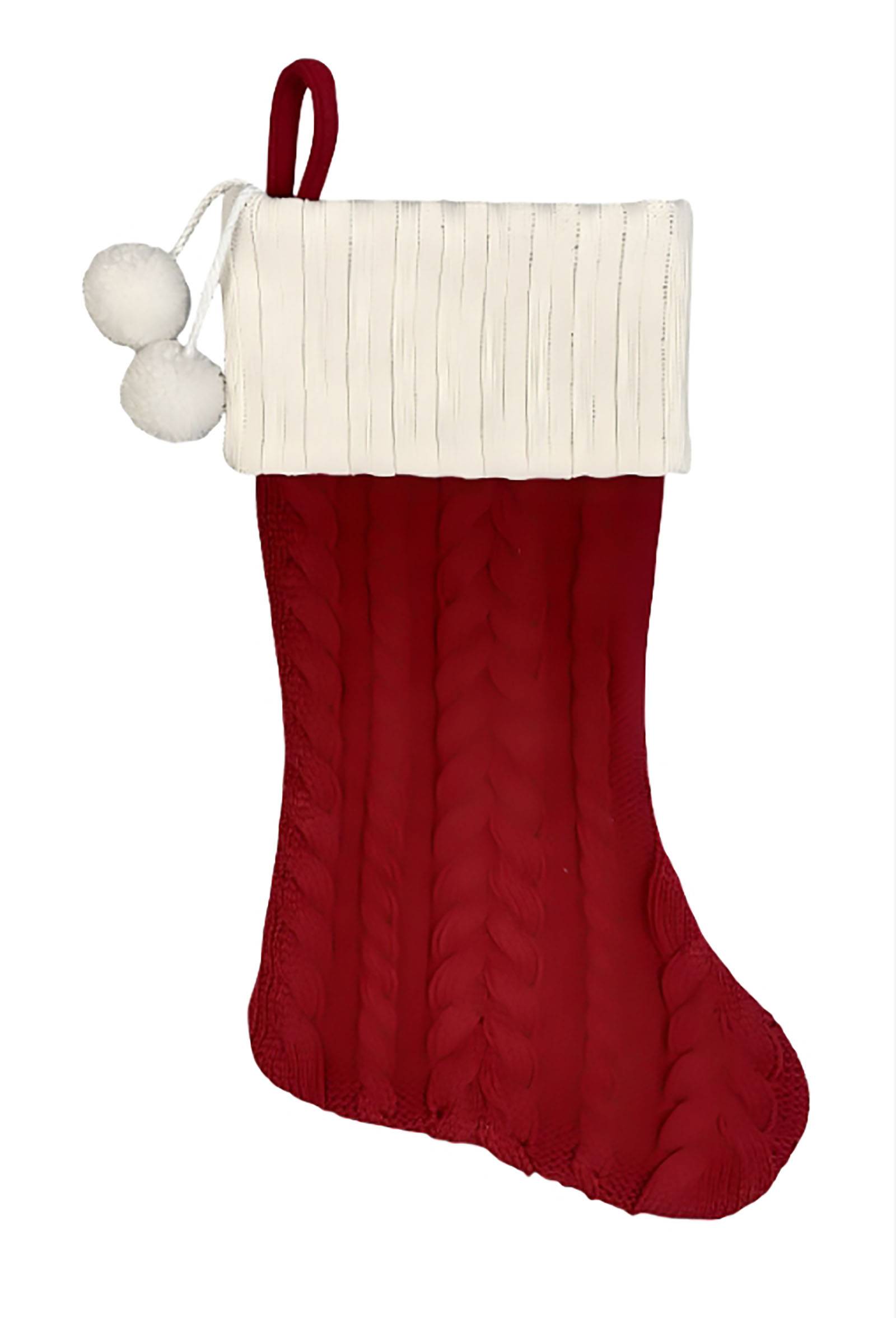 Chaussette de Noël rouge avec pompon blanc - ECLOZ
