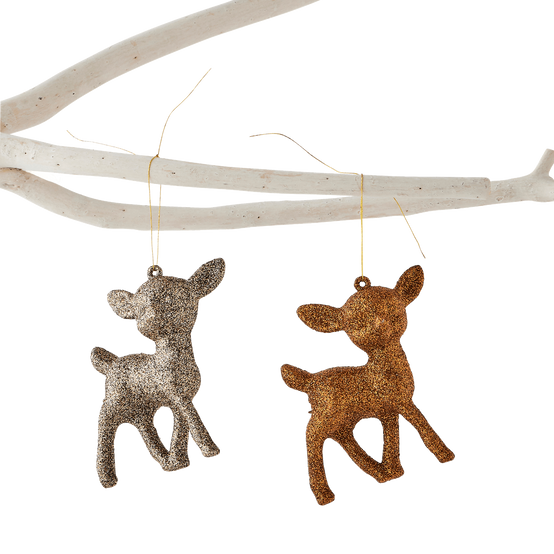 Boîte de 4 biches de Noël marron gris à paillettes - ECLOZ - Image 3