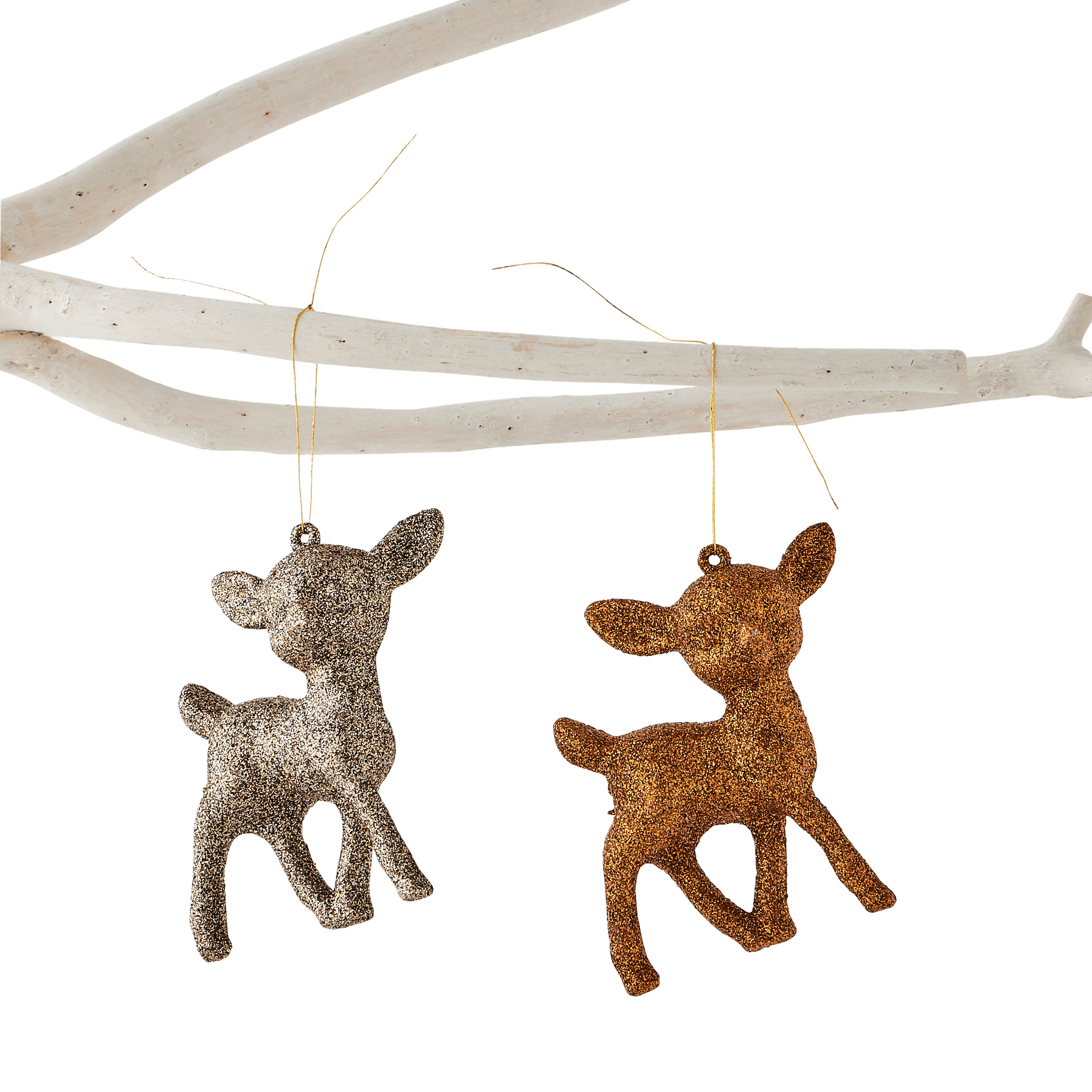 Boîte de 4 biches de Noël marron gris à paillettes - ECLOZ - Image 3