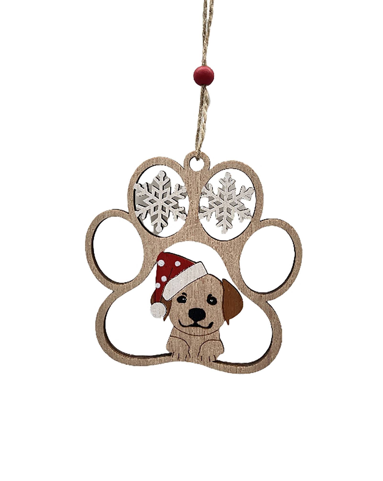 Suspension décorative de Noël chien dans patte H.11 cm - ECLOZ