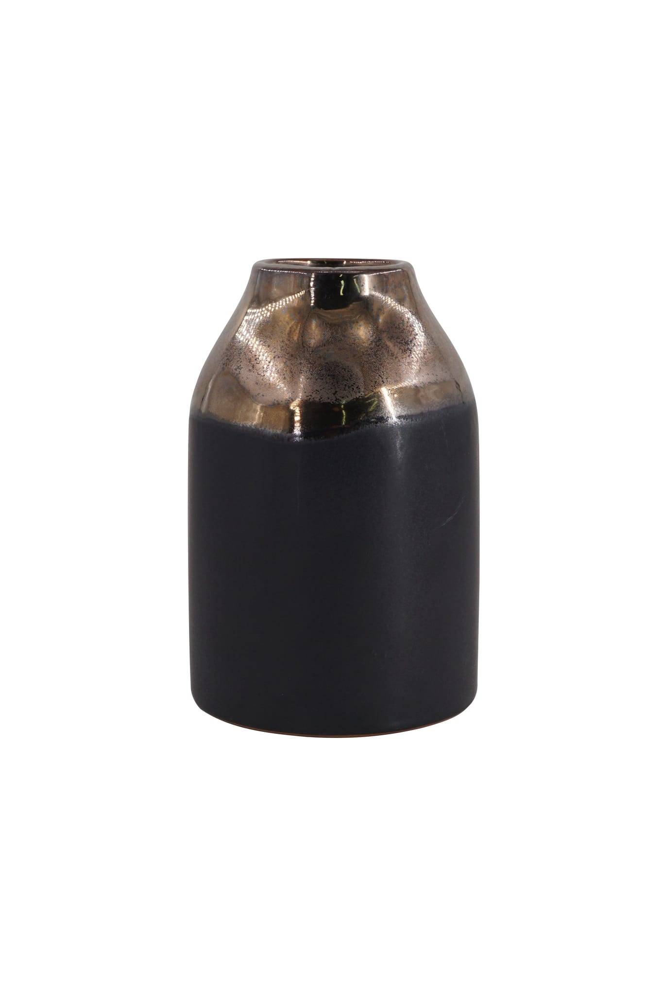 Vase en céramique bicolore doré H.20 cm - ECLOZ