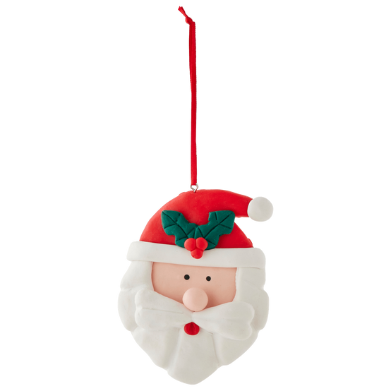 Suspension décorative de Noël - tête de Père Noël en argile - ECLOZ - Image 2