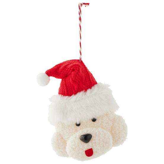 Suspension décorative de Noël chien bonnet blanc - ECLOZ - Image 2