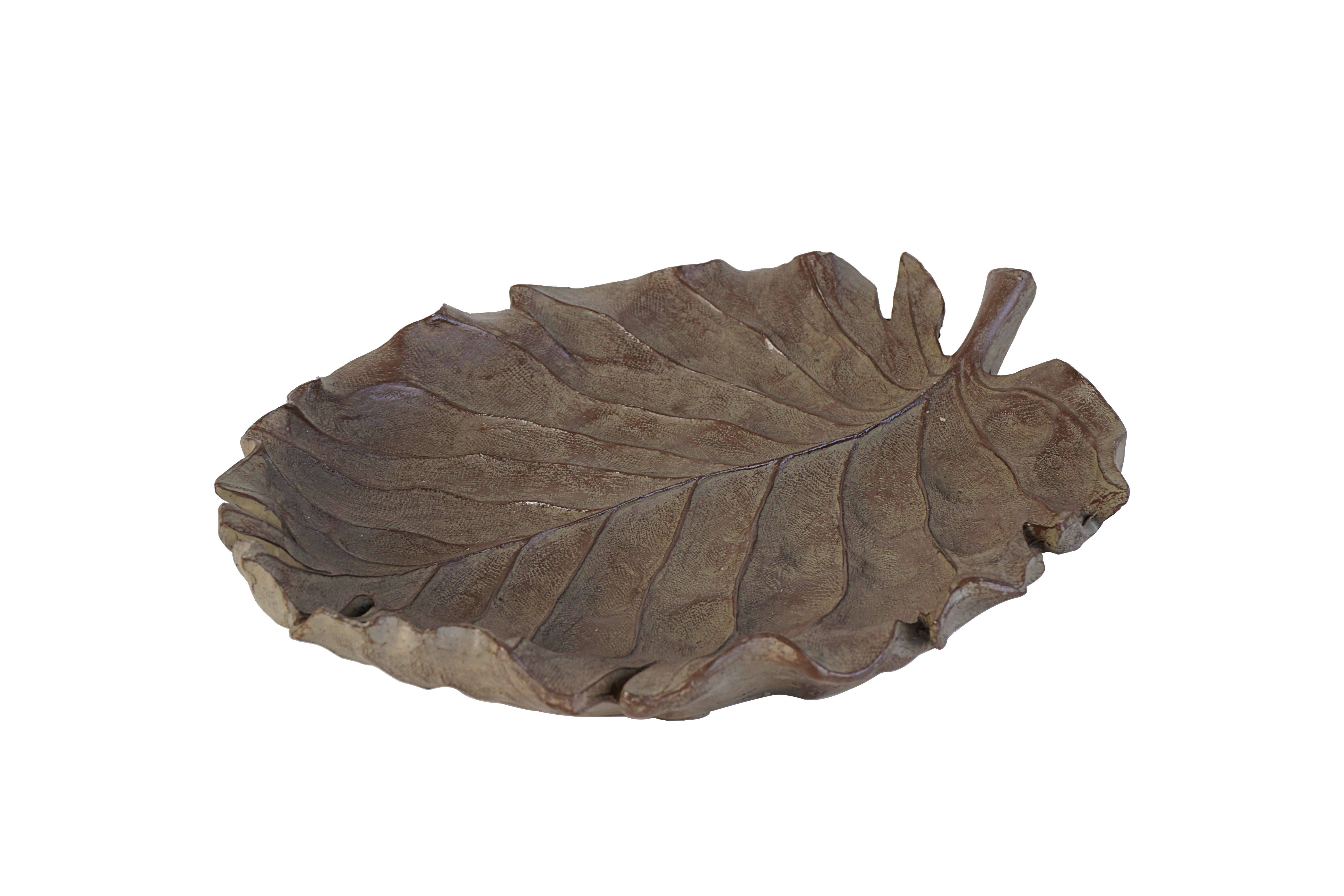 Ecloz - Coupelle décoratif en résine effet feuille marron - ECLOZ
