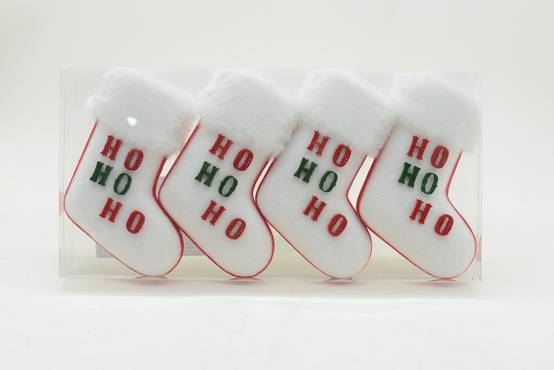Boîte de 6 suspensions décoratives de Noël - chaussettes de Noël - ECLOZ - Image 1