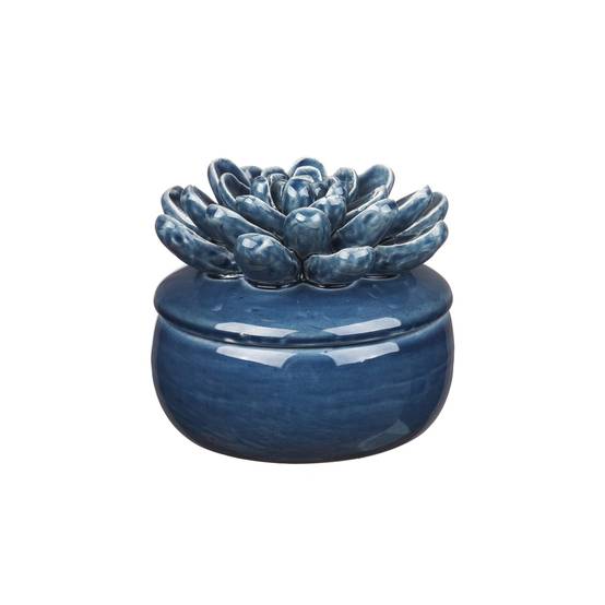 Ecloz - Boîte à couvercle fleurs bleues Ø 12,5 cm - ECLOZ