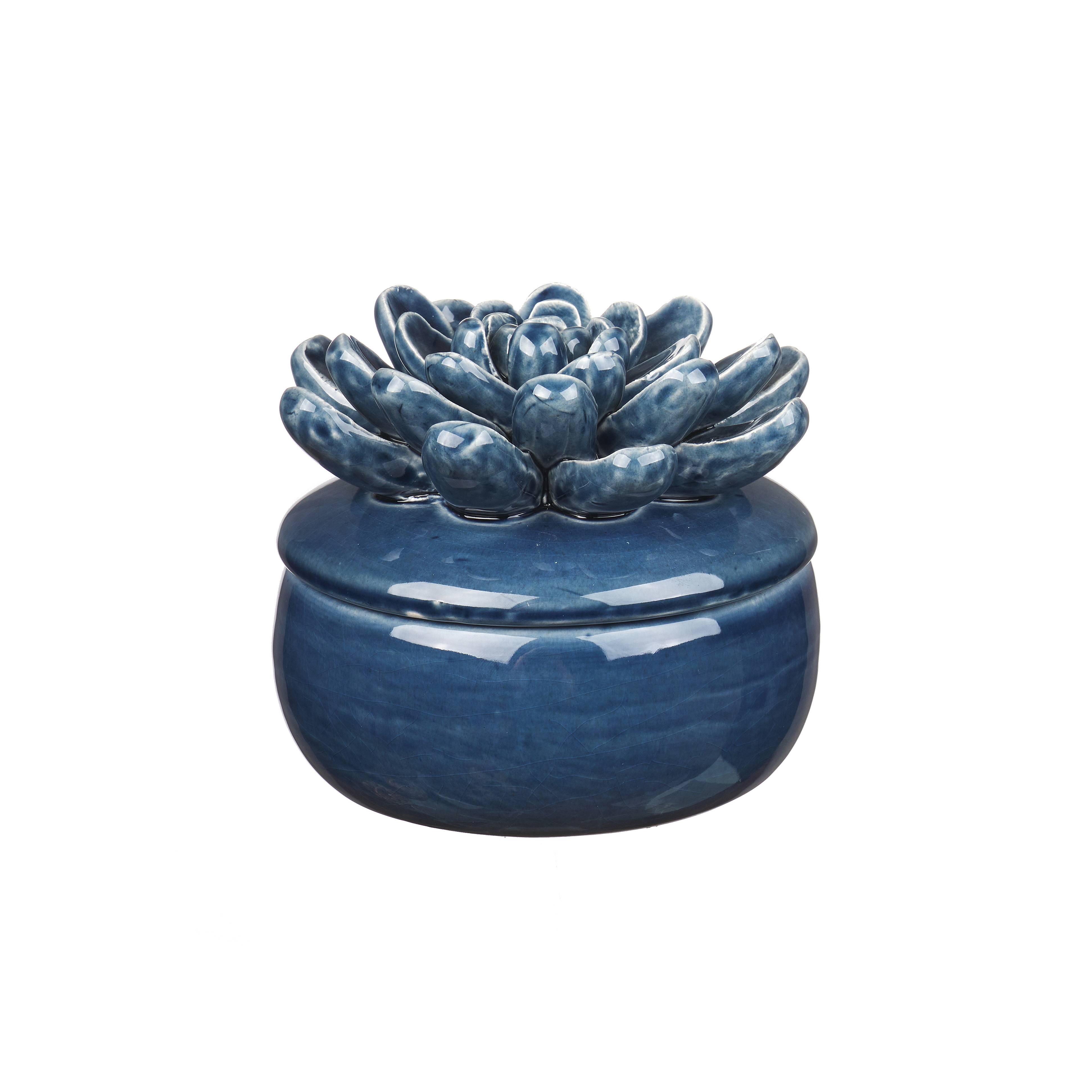 Ecloz - Boîte à couvercle fleurs bleues Ø 12,5 cm - ECLOZ