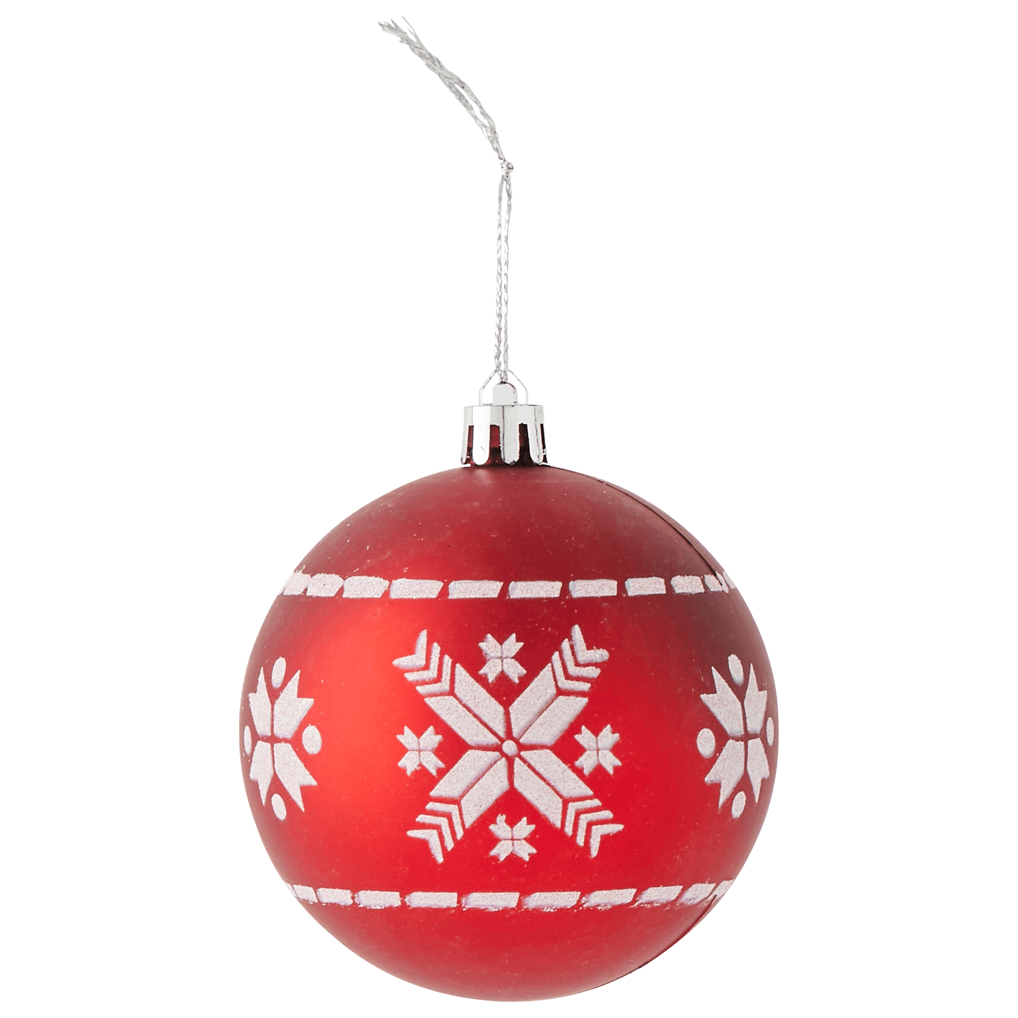 Boule de Noël rouge motif flocon en plastique Ø 8 cm - ECLOZ - Image 2