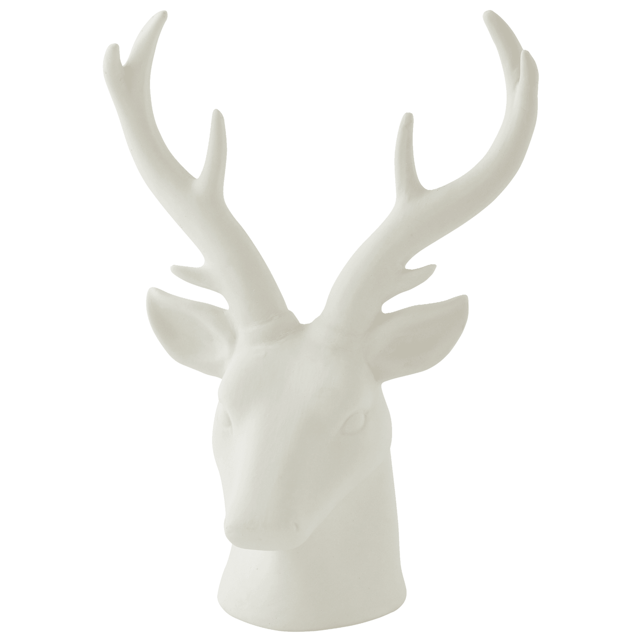Tête de cerf décorative en céramique blanc H.21 cm - ECLOZ - Image 2