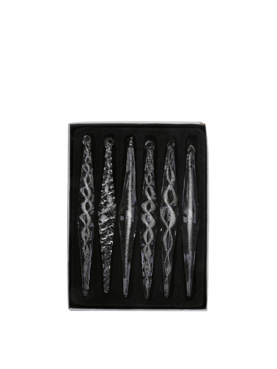Ecloz - Boîte de 6 suspensions décoratives de Noël stalactites givrées - ECLOZ - Image 1